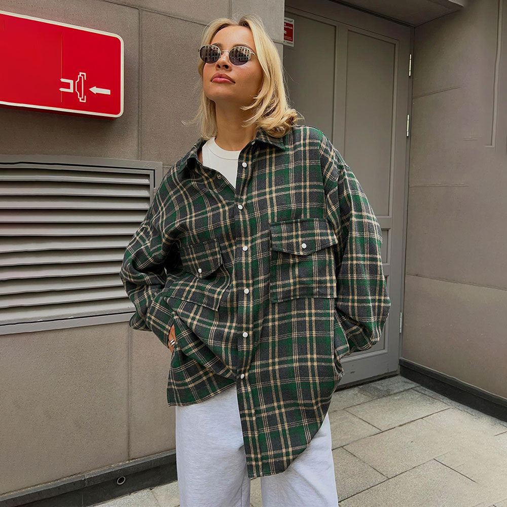 Women's Oversized Plaid Flannel Shirt by berg-feldt
