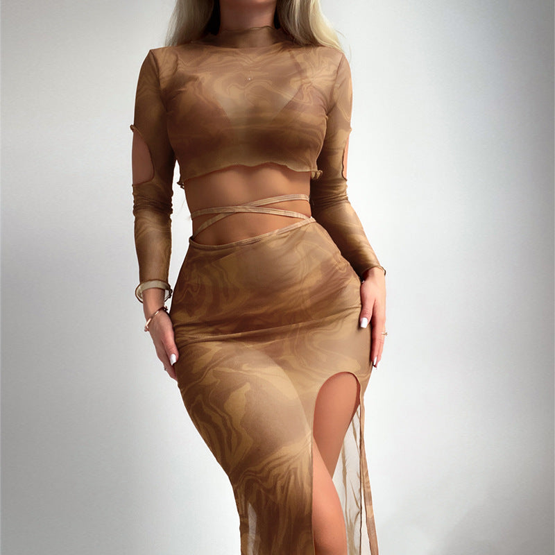 Asymmetrisches Maxikleid aus durchsichtigem Stoff von berg-feldt