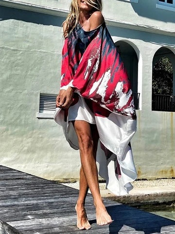 Asymmetrische Strandtunika für Damen mit modernen Farbverläufen von berg-feldt