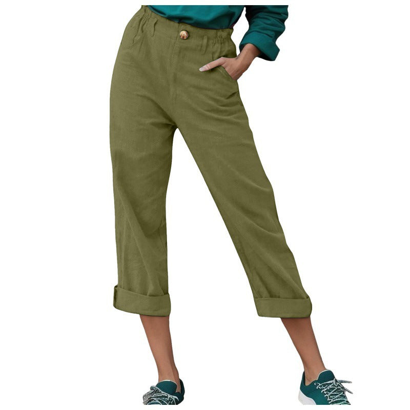 Women's High-Waisted Cropped Tailored Pants by berg-feldt