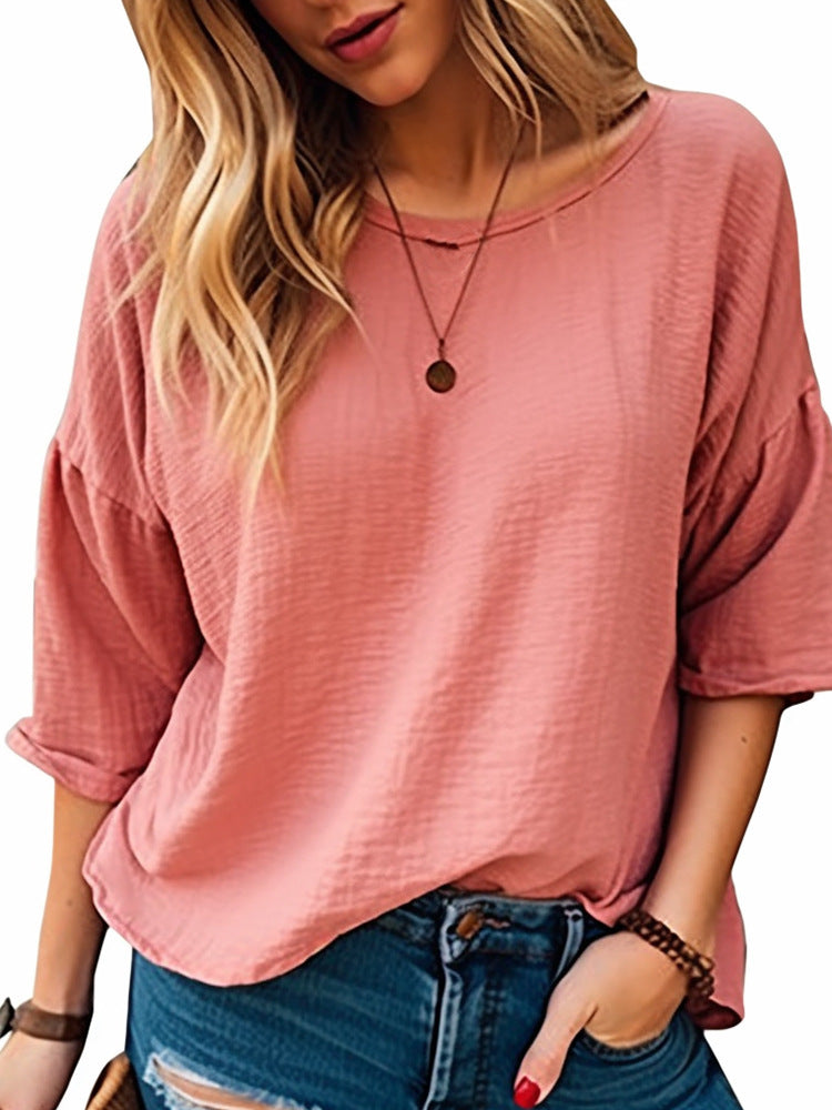 T-shirt décontracté oversize pour femme à col rond large Berg-Feldt