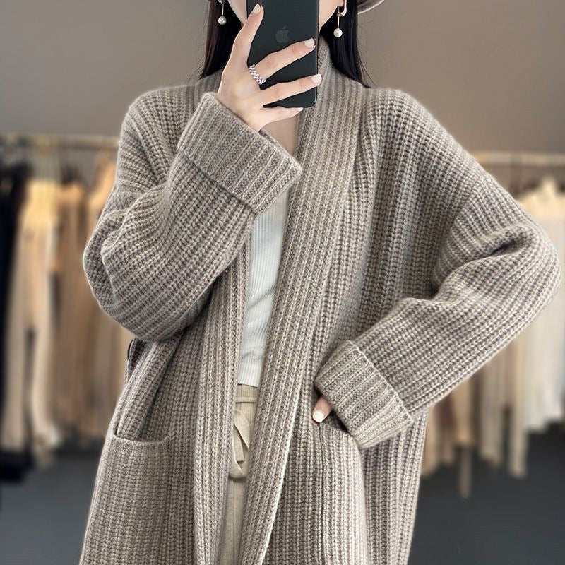 Berg-Feldt | Strickjacke mit Offener Vorderseite für Damen - Übergröße