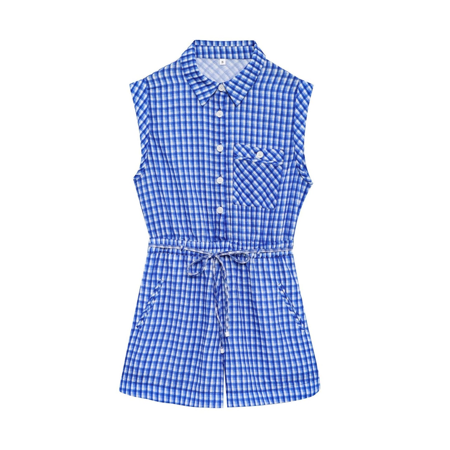 Wickelkleid für Damen aus Gingham mit Trägern und verstellbarem Bindeband von berg-feldt
