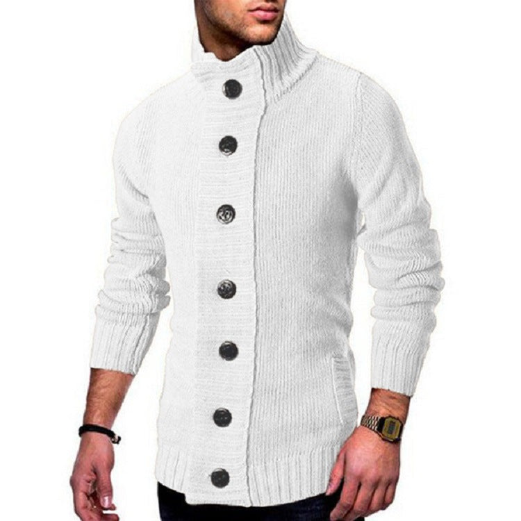 Herren Strickjacke mit hohem Kragen und markanten Knopfdetails Berg-Feldt