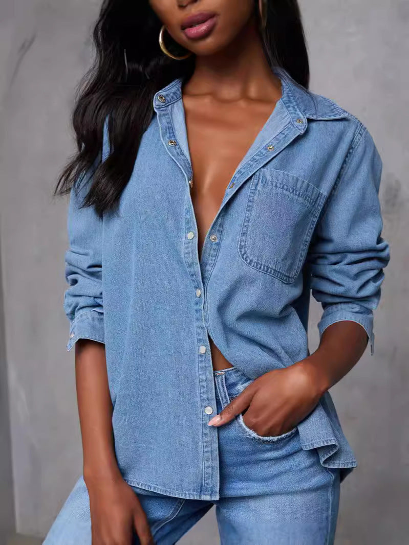 Women's Denim Button-Down Shirt berg-feldt