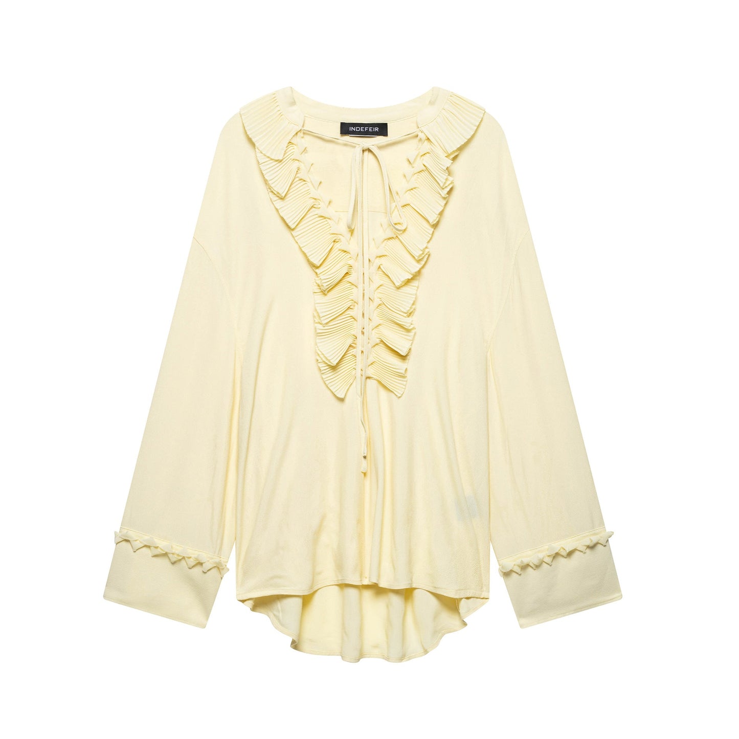 Women's Long-Sleeve Blouse with Ruffled Detail by berg-feldt