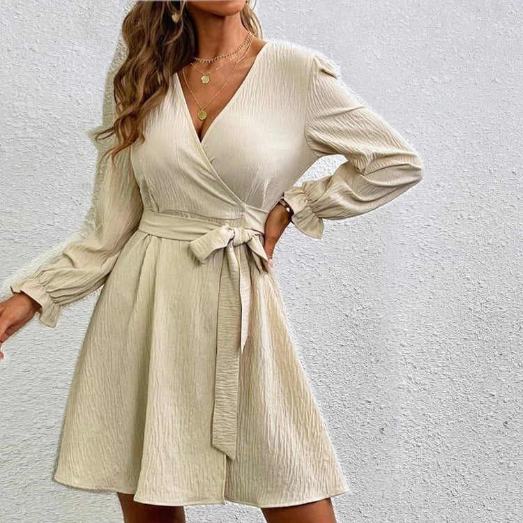 Wickelkleid für Damen mit langen Ärmeln und Gürtel von berg-feldt