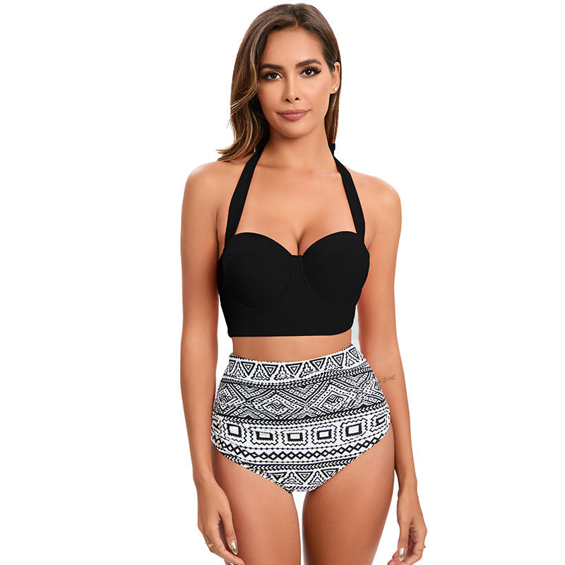 Ensemble de bikini taille haute à imprimé léopard Berg-Feldt pour femme