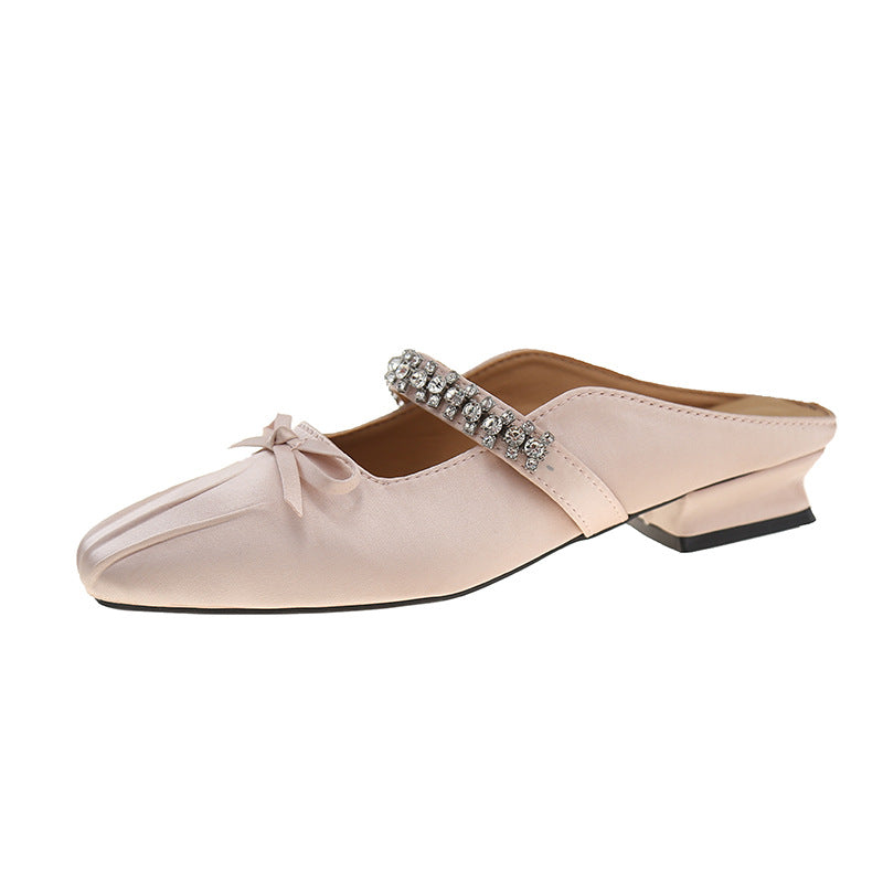 Mules femme Berg-Feldt à bride, strass et nœud