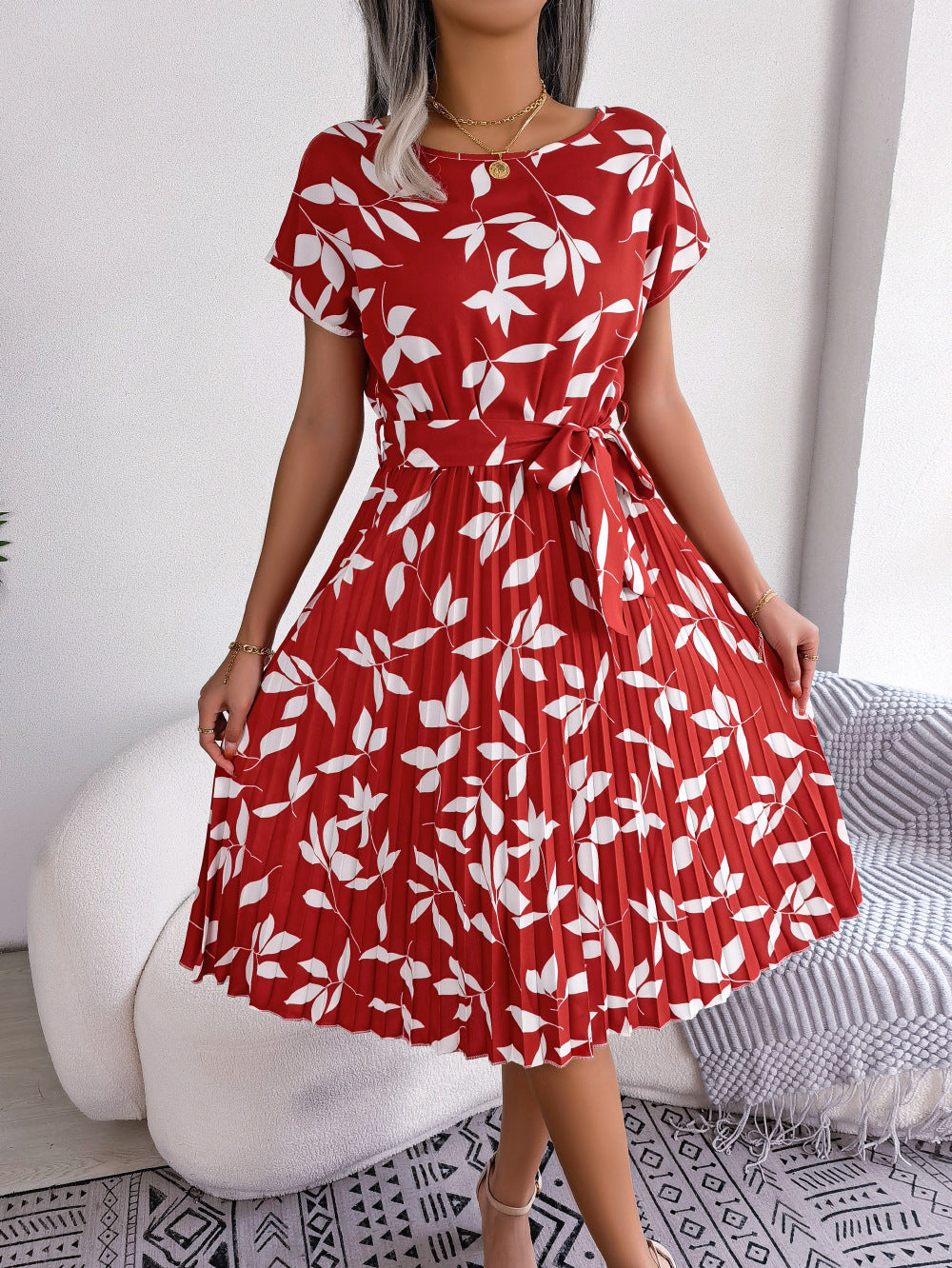 Robe plissée à imprimé floral berg-feldt pour femme