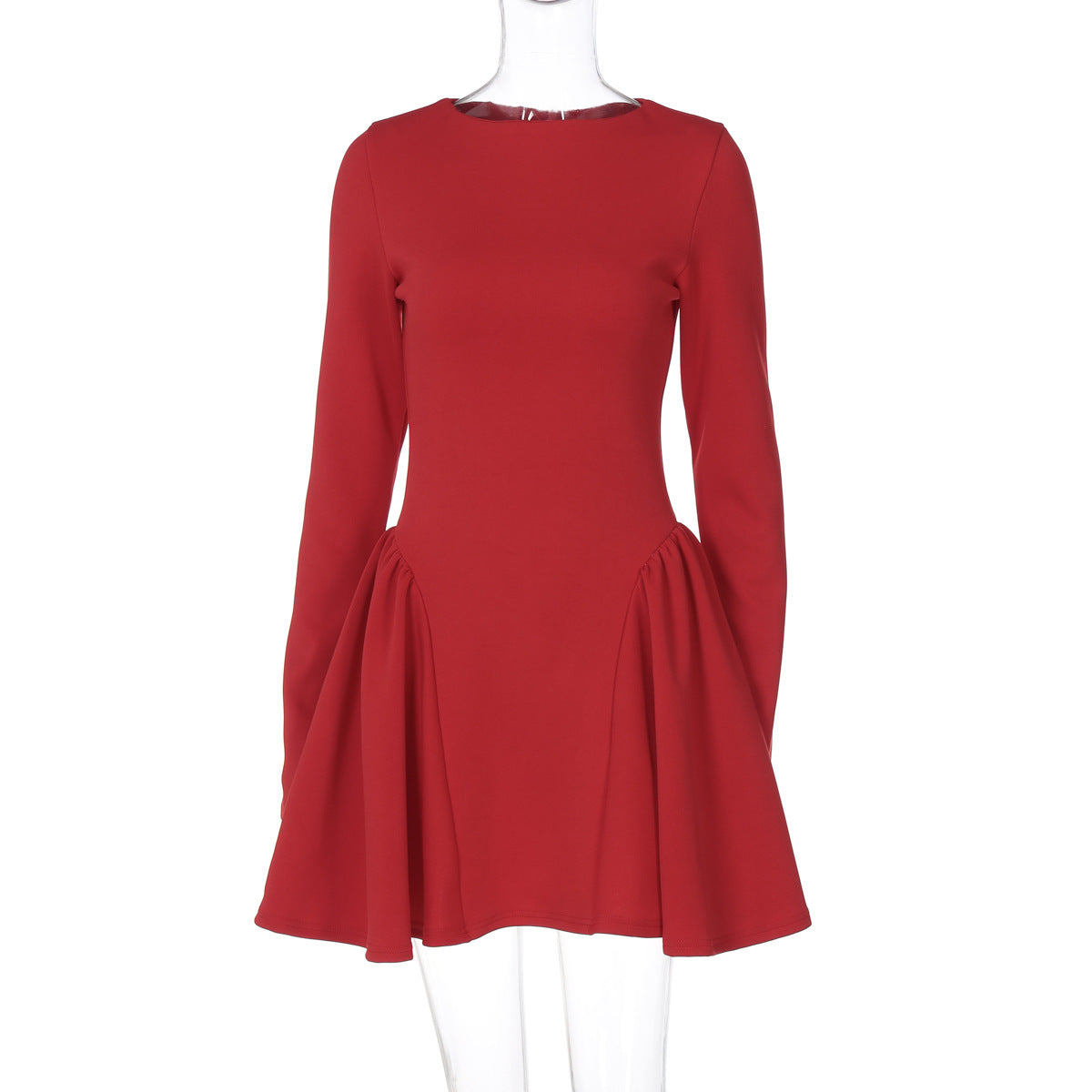 Short dress for women with long sleeves and flared skirt by berg-feldt