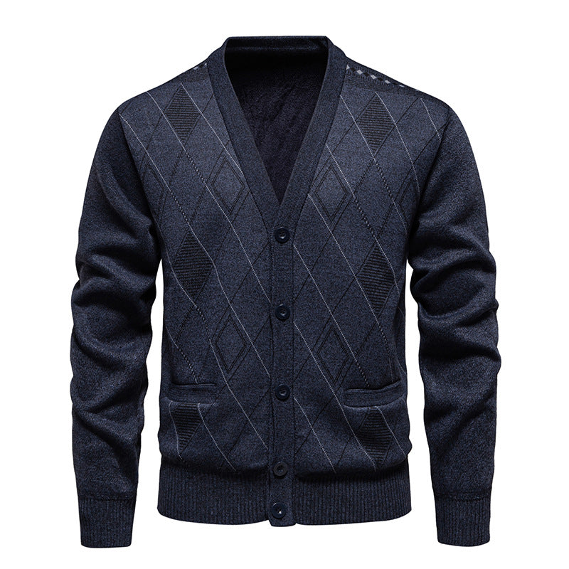 Cardigan homme stylé à col en V et motif texturé Berg-Feldt