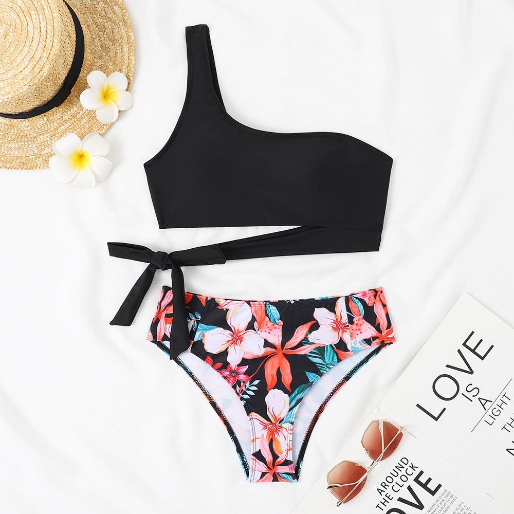 Asymmetrischer Damen-Bikini, Ein-Schulter-Design, berg-feldt 1750839435