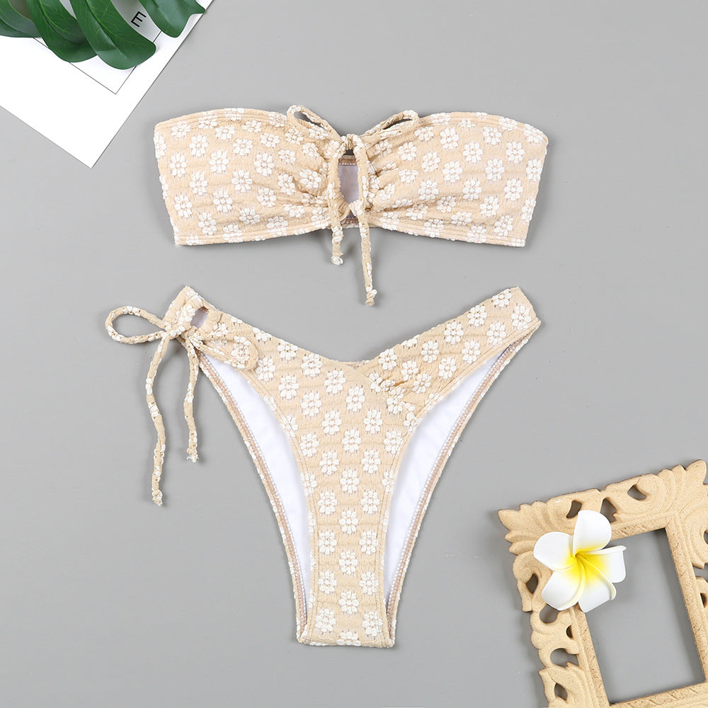 Berg-feldt Ensemble de bikini pour femme avec motif floral, bandeau