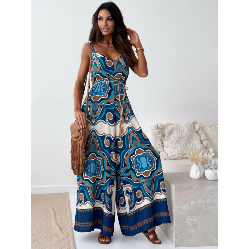 Robe longue femme à motif floral et ceinture à la taille de berg-feldt