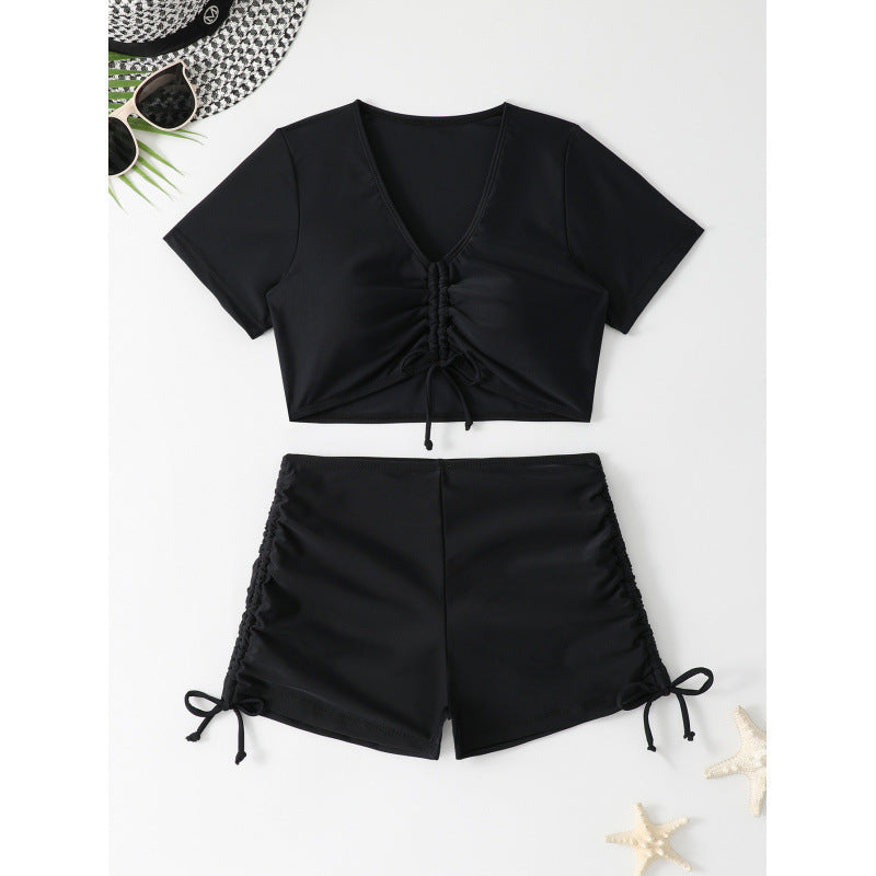 Wickel-Bademode Set für Damen: Crop-Top und Shorts von berg-feldt