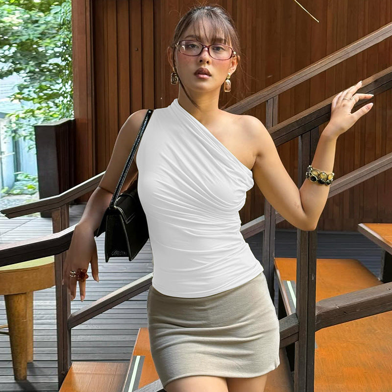 Wickeloberteil für Damen, asymmetrisch, elastisch, gerafft, berg-feldt