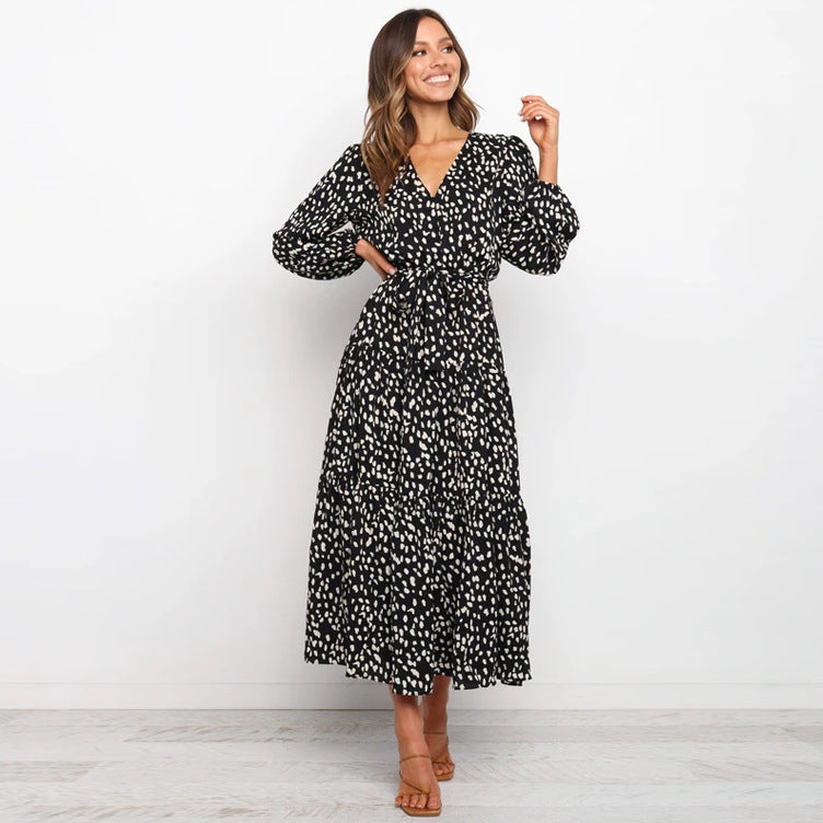 Robe longue élégante à superposition et effet portefeuille pour femme de berg-feldt