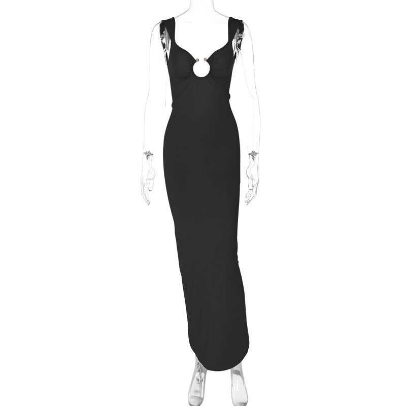 Elegantes Maxikleid für Damen mit offenem Rücken und Ausschnittdetail von berg-feldt