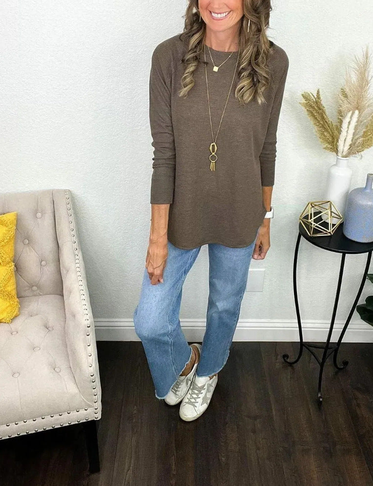 Lässiges Damen Langarmshirt mit Knotendetail und Struktur von berg-feldt