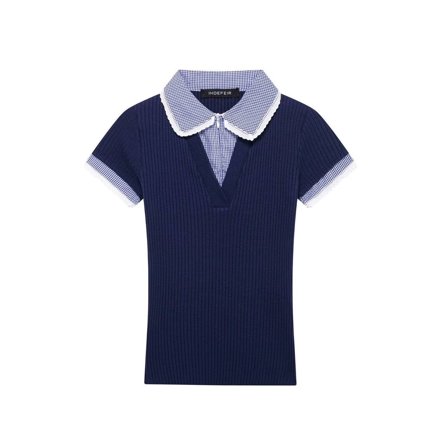 Women's Ribbed Collar Top berg-feldt