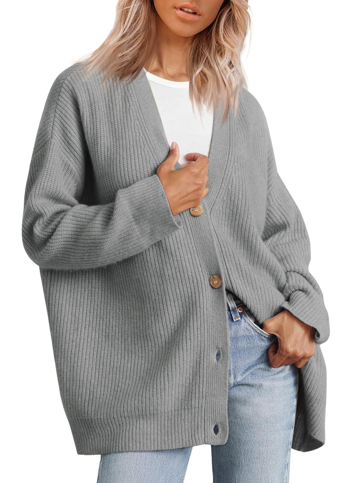 Berg-Feldt | Cardigan - Cardigan tricoté rayé boutonné pour femme d'automne
