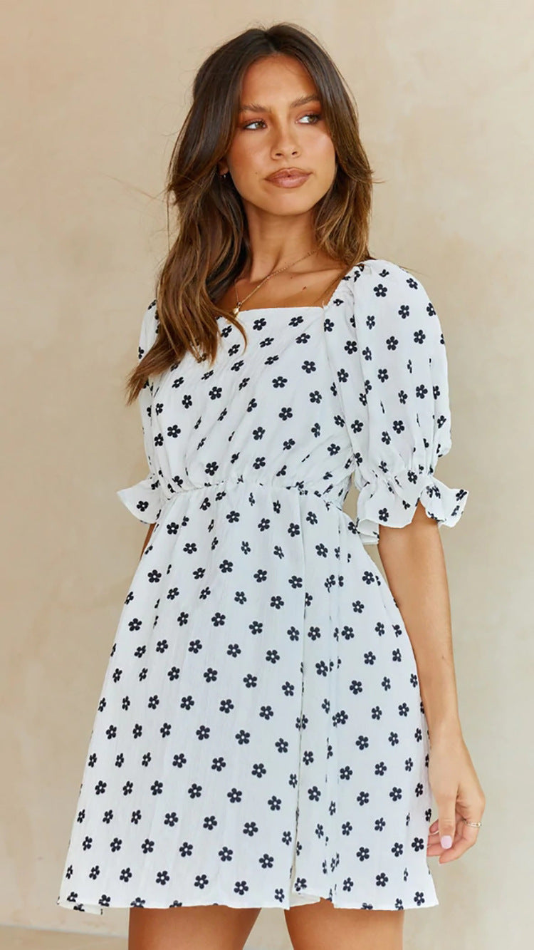 A-Linien Blumenkleid mit Volants, kurzärmelig von berg-feldt