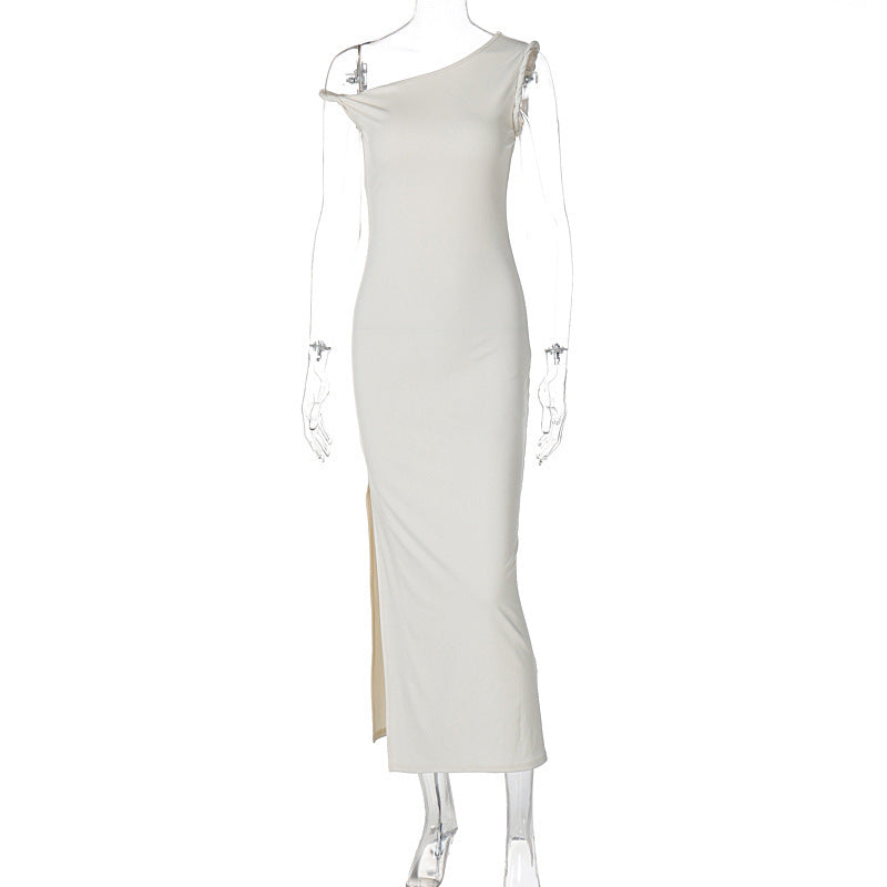 Asymmetrisches Maxikleid mit hohem Beinschlitz von berg-feldt