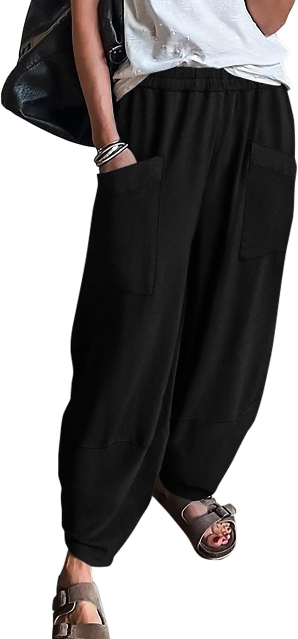 Bequeme Damen Haremshose mit tiefem Schritt und Seitentaschen von berg-feldt