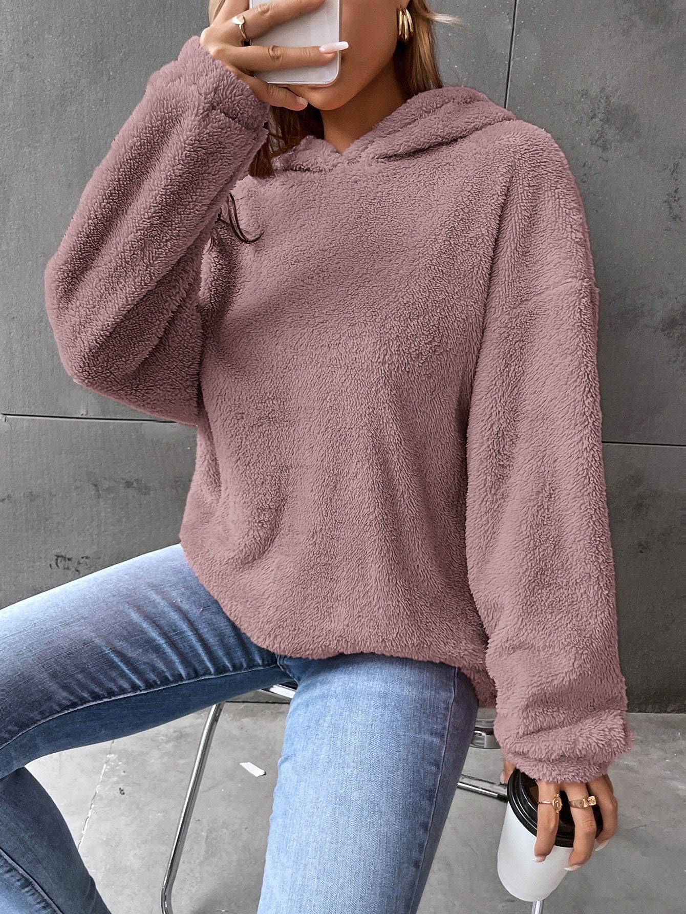 Damen-Hoodie douillet en peluche de qualité Berg-Feldt