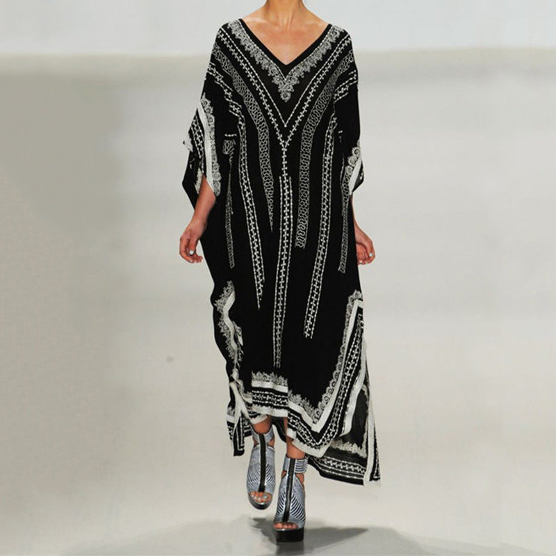 Weitärmeliger Damen-Kaftan mit aufwendigem Ethno-Print von berg-feldt