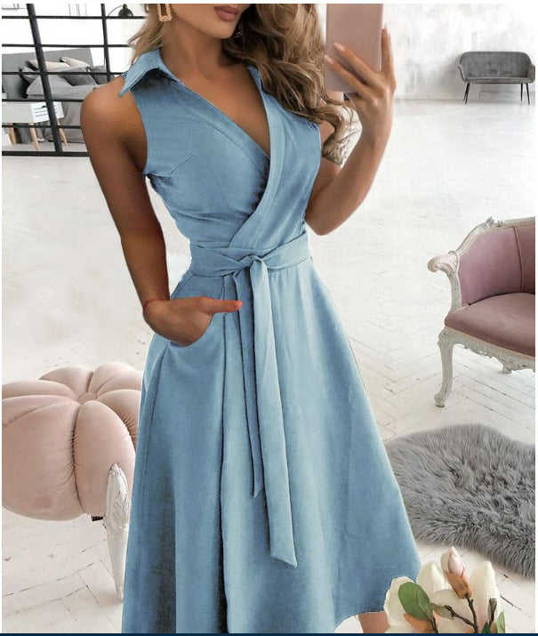 Wickelkleid für Damen mit Gürtel und Seitentaschen von berg-feldt