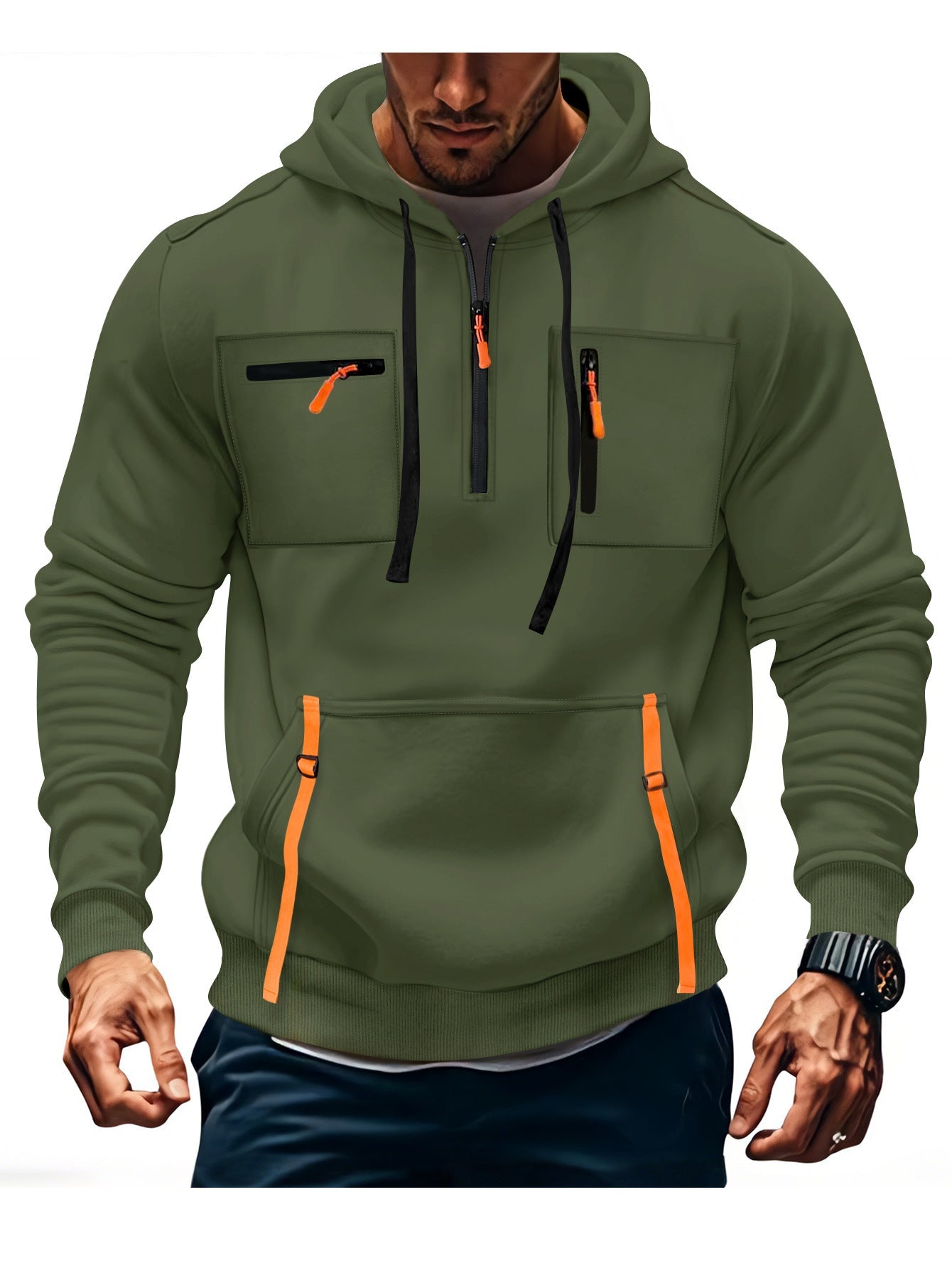 Pull à capuche fonctionnel avec poches zippées Berg-Feldt pour homme