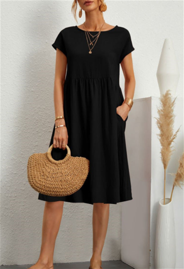 Robe midi femme Berg-Feldt : coupe aérienne et décorative, avec poches