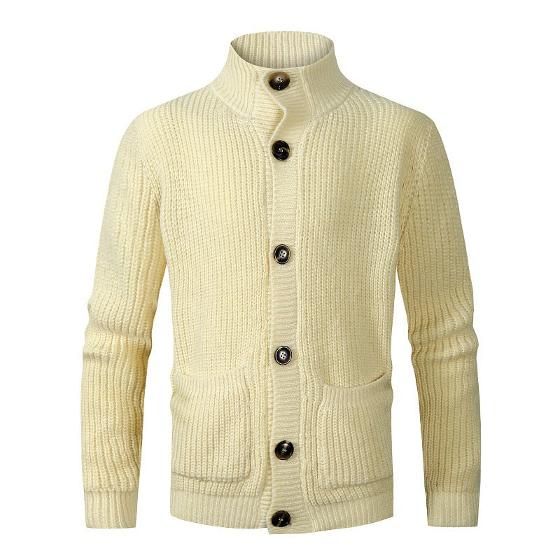 Herren modischer Strickcardigan mit hohem Kragen und Knopfdetails Berg-Feldt