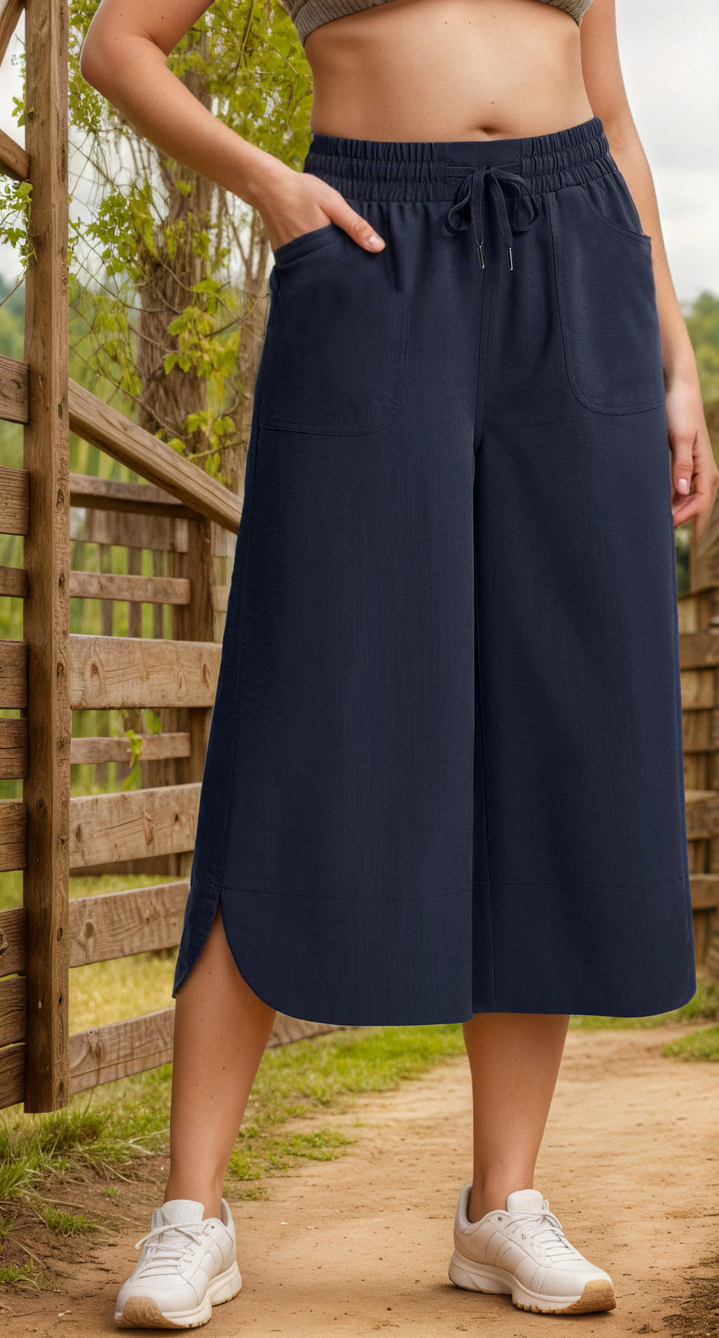 Weite Damenhose mit Gummizug und Taschen von berg-feldt