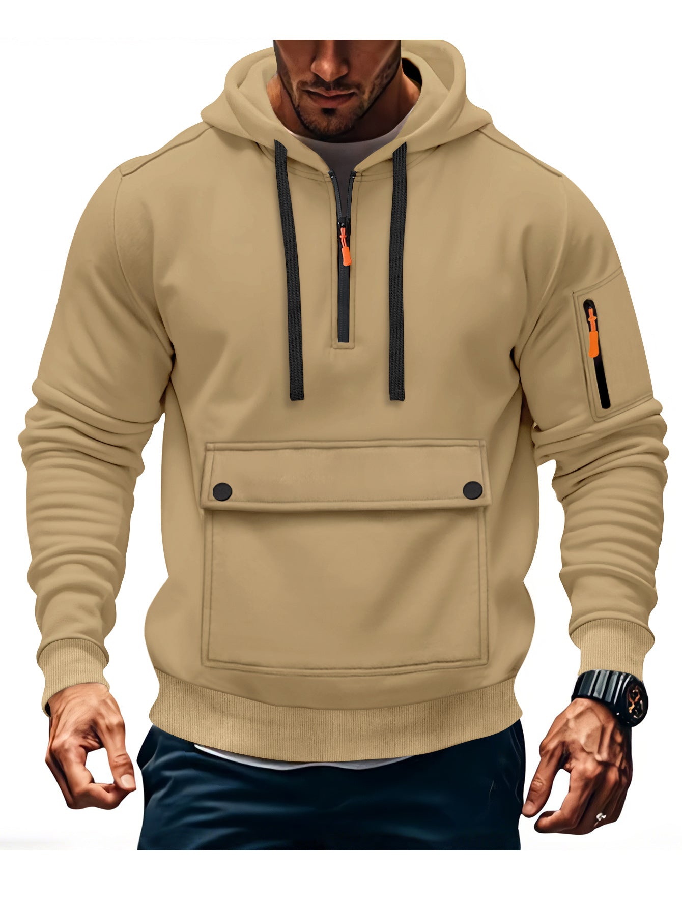 Herren lässige Kapuzenpullover mit praktischen Taschen Berg-Feldt