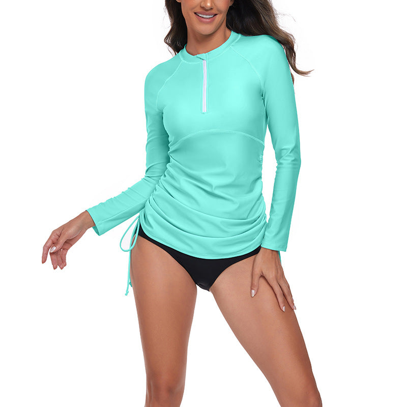 Berg-Feldt Damen Langarm-Shirt mit UV-Schutz, Reißverschluss und Raffung