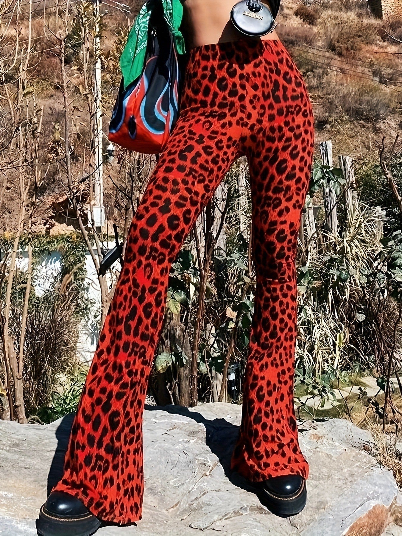 Legging évasé pour femme avec motif léopard tendance Berg-Feldt