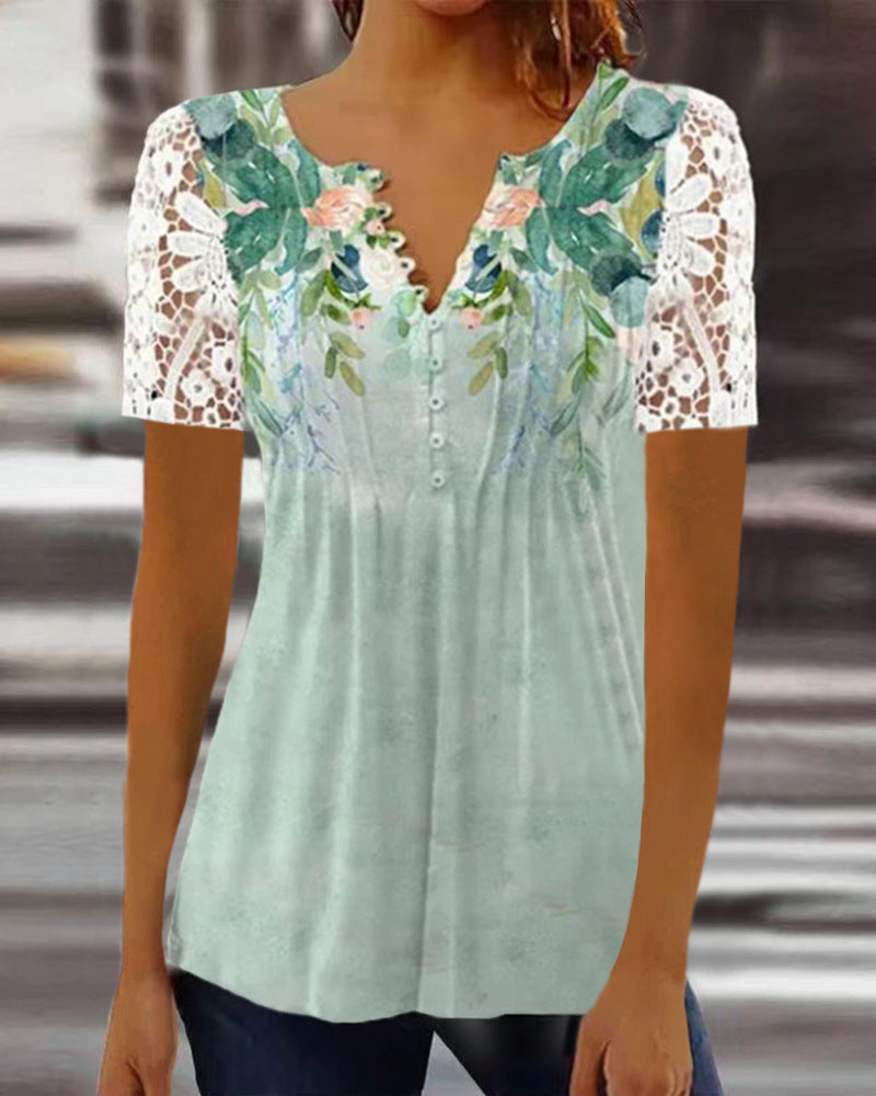 Blouse pour femme avec manches en dentelle et motif floral berg-feldt
