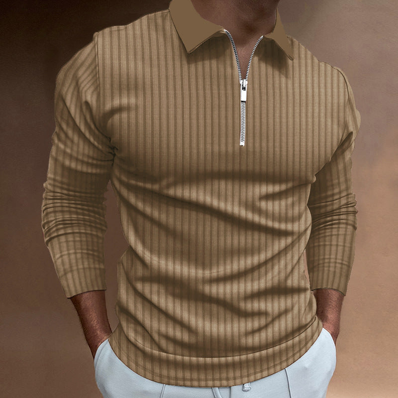 Polo pour homme avec fermeture éclair élégante et design texturé Berg-Feldt