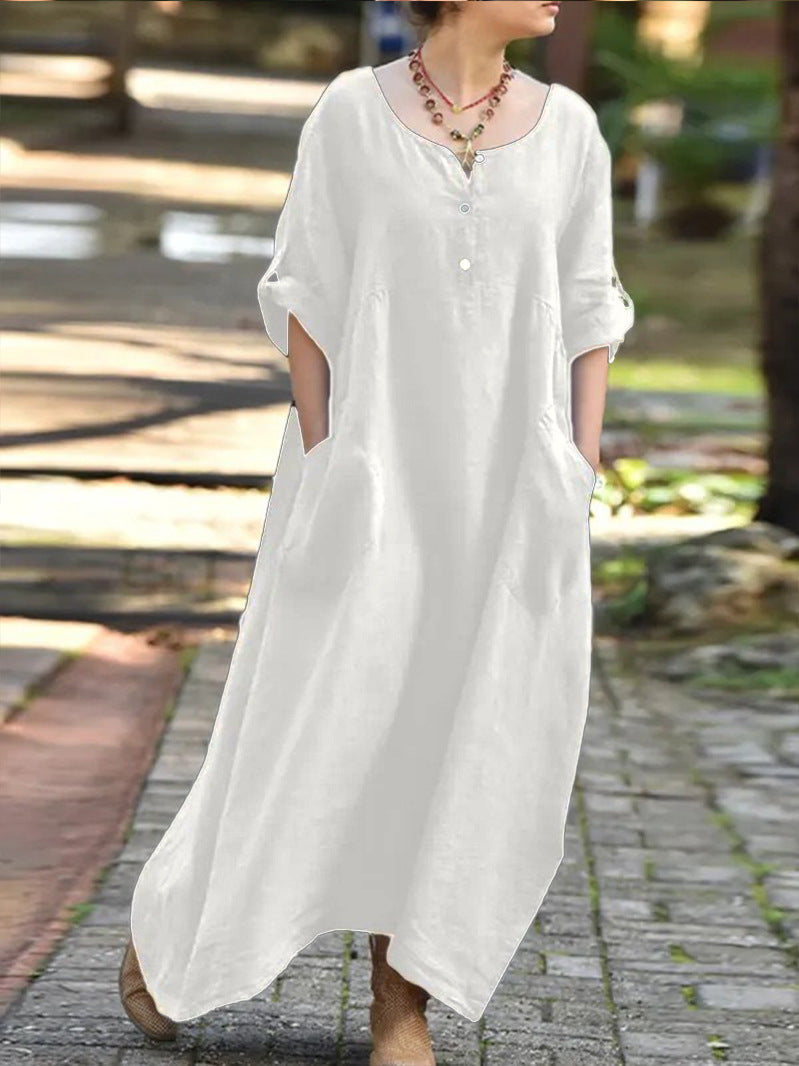 Robe longue décontractée pour femme avec poches pratiques et détails boutonnés Berg-Feldt