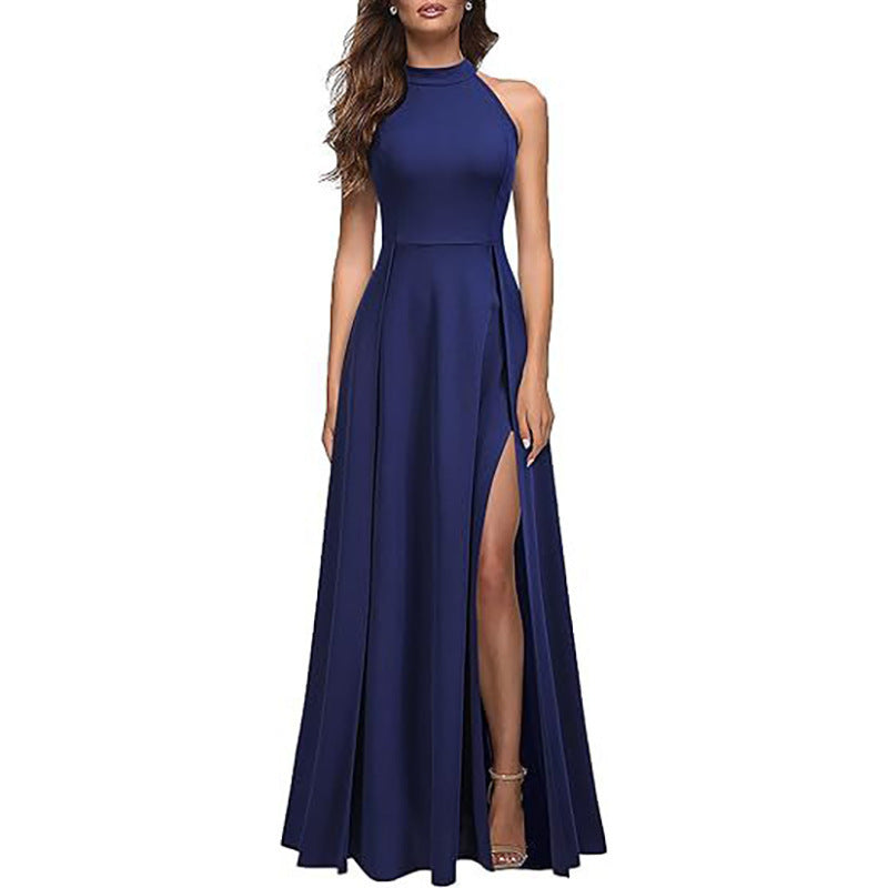 Elegantes Maxikleid mit Seitenschlitz und edlem Kragen von berg-feldt
