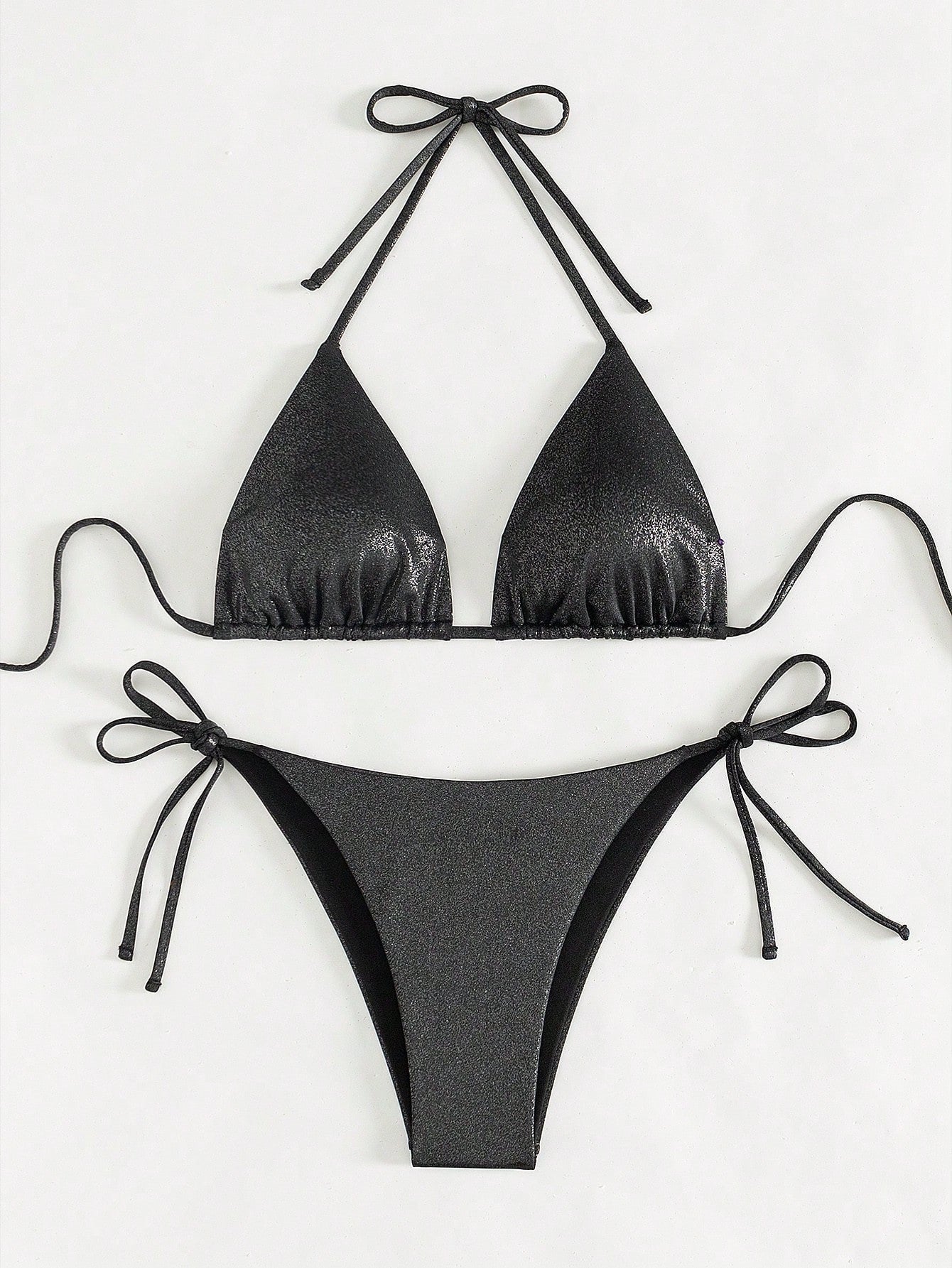 Haut de bikini triangle scintillant pour femme avec bretelles ajustables de berg-feldt