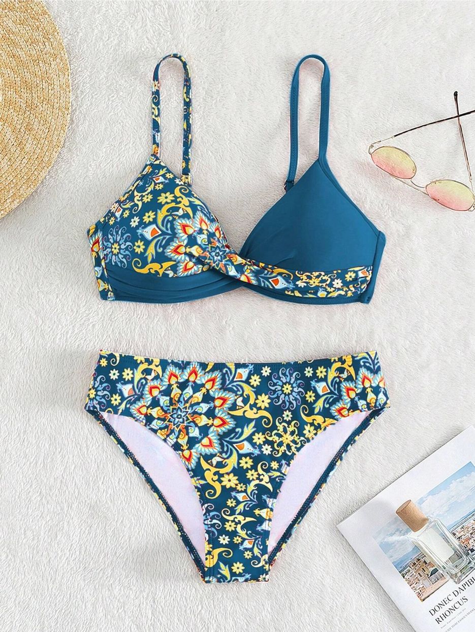 Women's Floral Print Bralette Bikini Set by berg-feldt