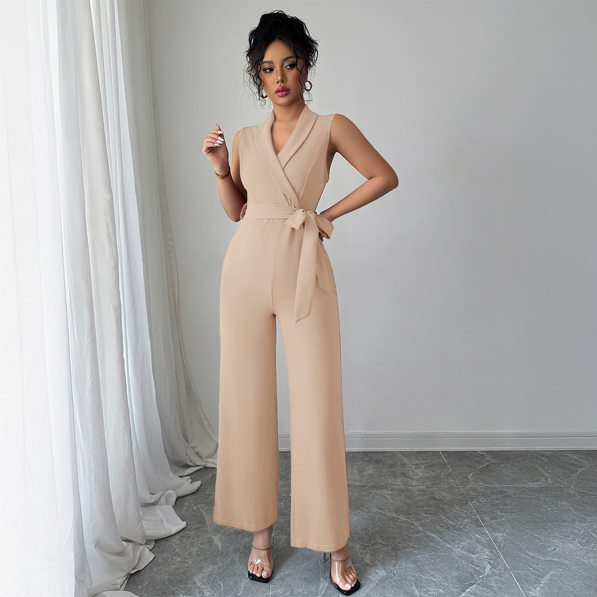 Eleganter Damen-Jumpsuit im Wickeldesign, weit geschnitten (berg-feldt)