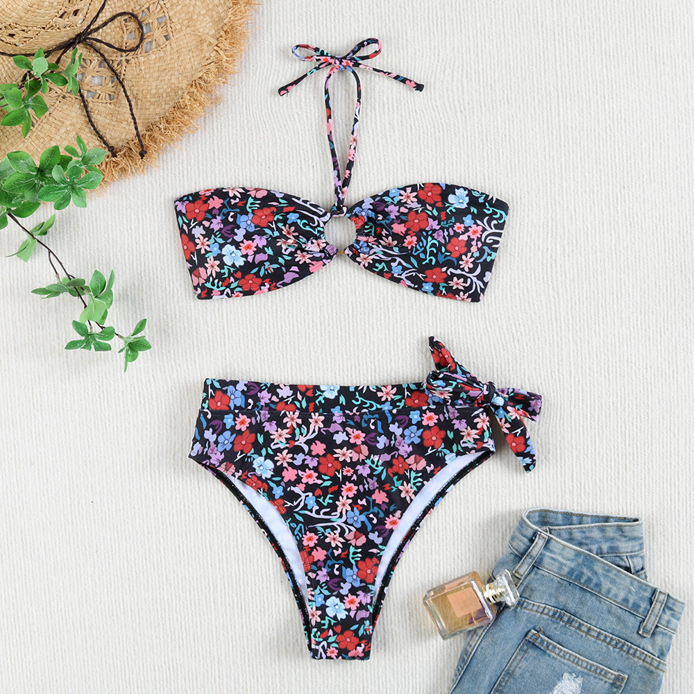 Haut de maillot de bain et culotte taille haute Berg-Feldt à imprimé floral pour femme