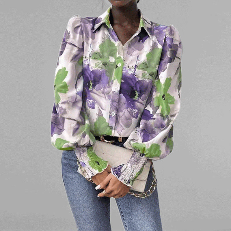 Chemisier pour femme à fleurs et manches bouffantes de berg-feldt