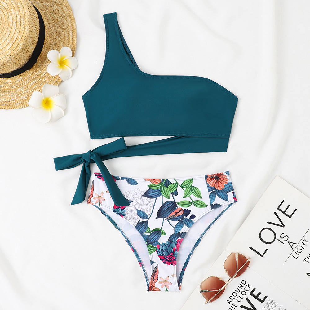 Asymmetrischer Damen-Bikini, Ein-Schulter-Design, berg-feldt 1750839435