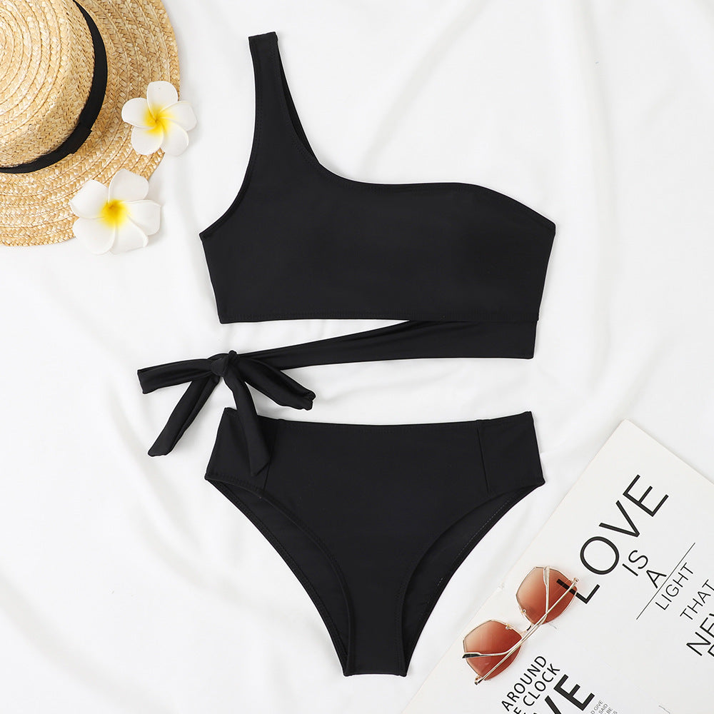 Asymmetrischer Damen-Bikini, Ein-Schulter-Design, berg-feldt 1750839435